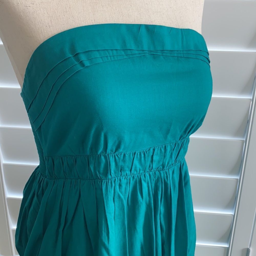 Anthropologie | sz 4 vintage Maeve deep teal layered fit and flare dress - Picture 3 of 13